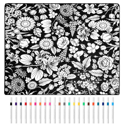 DoodleSnug Coloring Blanket — 24 Washable Markers Included