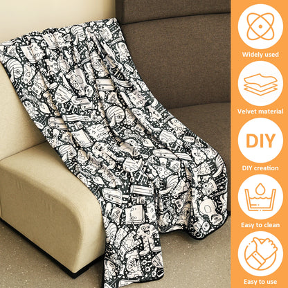 DoodleSnug Coloring Blanket — 24 Washable Markers Included