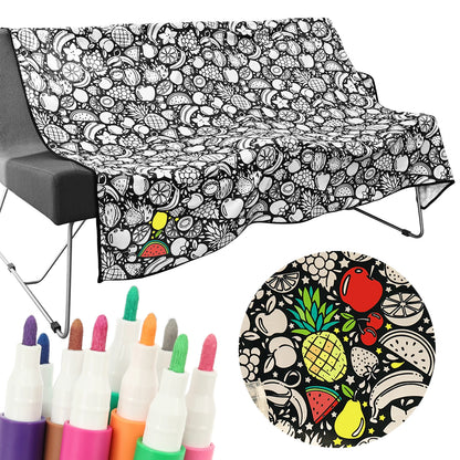 DoodleSnug Coloring Blanket — 24 Washable Markers Included