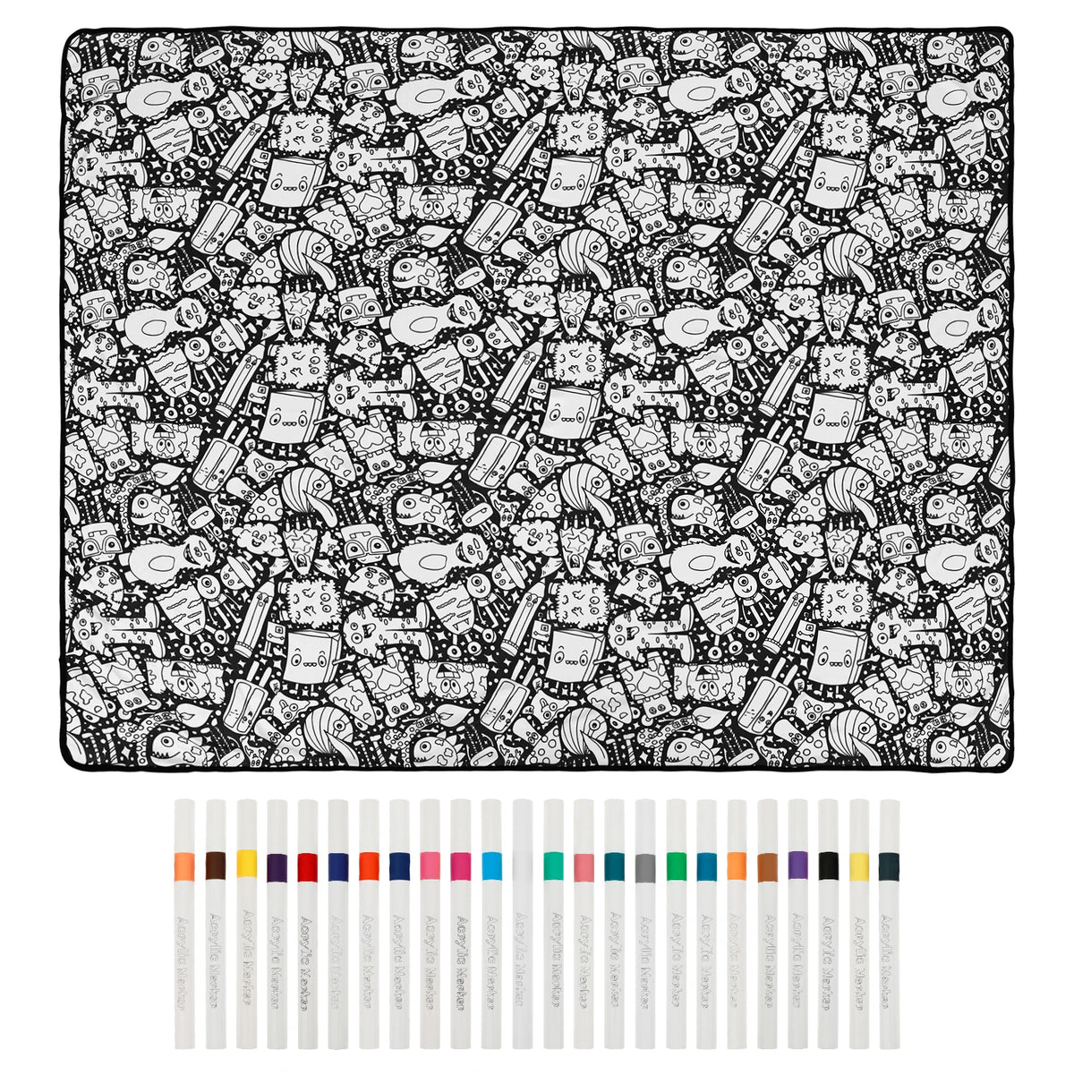 DoodleSnug Coloring Blanket — 24 Washable Markers Included