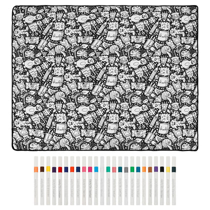DoodleSnug Coloring Blanket — 24 Washable Markers Included