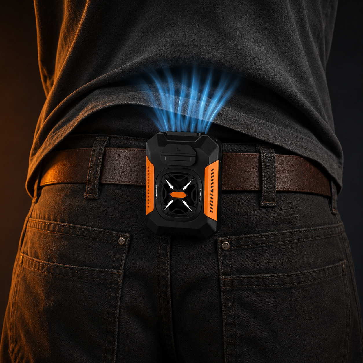 Vaultra ChillClip™ — Rugged 3-in-1 Belt Fan (Cooling + Flashlight + Power Bank)