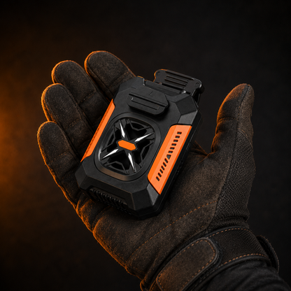 Vaultra ChillClip™ — Rugged 3-in-1 Belt Fan (Cooling + Flashlight + Power Bank)